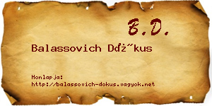 Balassovich Dókus névjegykártya